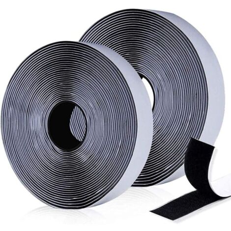 Adhesivo autoadhesivo para arañazos, tiras de velcro, 10 m x 20 mm, ideal para instalación de marcos de fotos, bricolaje y mosquiteras. DEBUNS
