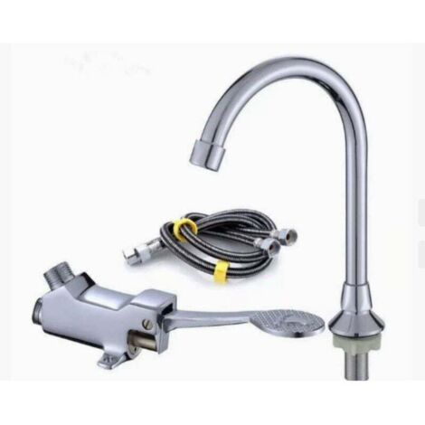 Grifo mezclador de lavabo con pedal, grifo para lavabo de laboratorio/baño médico... DEBUNS (1/5)