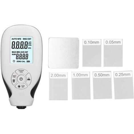 Medidor de espesor de revestimiento, medidor de pintura para autos usados, herramienta de medición de 0-2000 um, blanco, de DEBUNS (1/5)