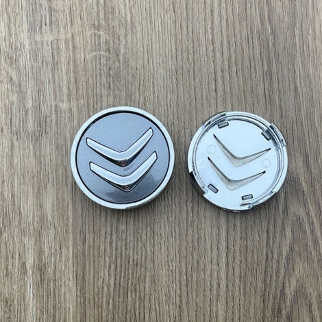 4 tapacubos de 60 mm para Citroën C1, C2, C3, C4, Picasso, Aircross, Elysee, impermeables y antipolvo, protectores de llanta, color gris.