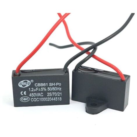 2 condensadores de funcionamiento para motor de ventilador CBB61, 450 V CA, 50/60 Hz, 1,2 µF. DEBUNS