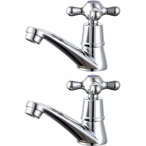 1 par de grifos para lavabo de baño, mezclador de agua fría y caliente... DEBUNS (1/5)