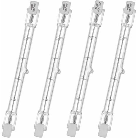 Tubo halógeno HaloLine, casquillo R7S, lámpara halógena T3, 230 V, 300 vatios, 118 mm, blanco cálido - 2800 K (4 piezas)..DEBUNS (1/5)
