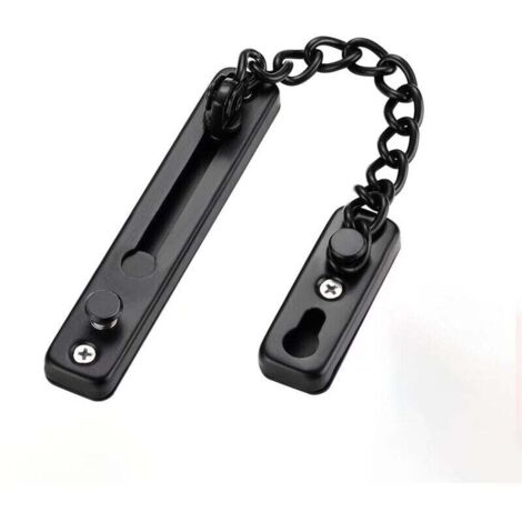 Cadenas para puertas, cerradura antirrobo de cadena, cerradura de seguridad de acero inoxidable confiable, ideal para casas y hoteles (negro). DEBUNS (1/5)