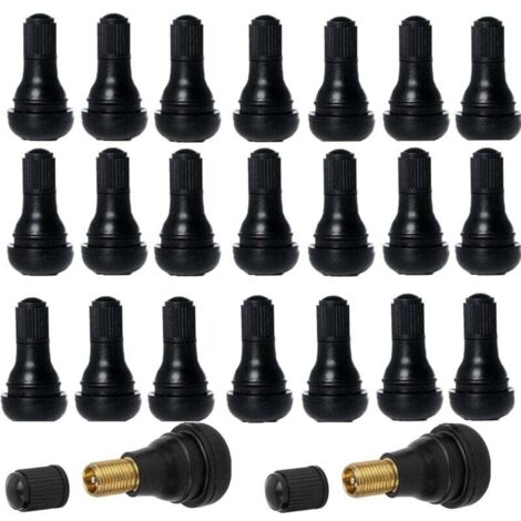40 tapones para válvulas de neumáticos sin cámara de coche, válvulas TR412, juego de vástagos de válvula de goma, color negro. DEBUNS