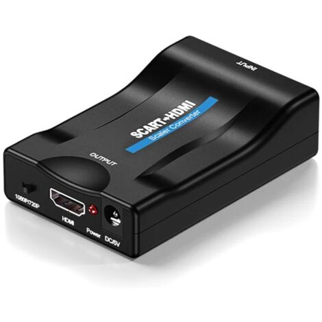 Convertidor de voltaje - Adaptador convertidor de audio y video de alta gama de 1080P Scart a HDMI para TV HD, DVD, Sky Box, STB, Plug and Play... DEBUNS (1/3)