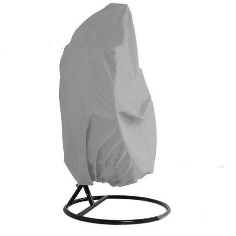 Funda para silla colgante de exterior, tela Oxford 210D, resistente al viento, a los rayos UV y al agua, ideal para sillas colgantes tipo huevo, 115 x 190 cm, color gris. DEBUNS (1/4)