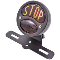 Luz trasera de freno vintage de 12 V CC con soporte para matrícula universal para motocicleta Yamaha de DEBUNS