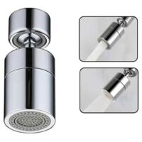 Aireador de grifo (plateado), boquilla giratoria de 360° para grifo de cocina, aireador de grifo con 2 modos de ahorro de agua, filtro aireador para grifo de lavabo de cocina y baño... DEBUNS