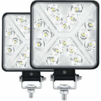 Par de luces de trabajo LED de 4 pulgadas para tractor, 300 W, 12 000 LM, 6000 K, 4 x 4, IP67, luces LED adicionales para motocicleta, lente cuadrada 8D, brillo extremadamente alto, para tractor, SUV,