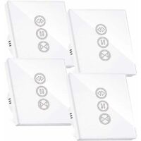 Interruptor inteligente para persianas, con wifi, compatible con Alexa y Google Home, con retroiluminación táctil inteligente, temporizador LED y control por aplicación, 4 unidades.