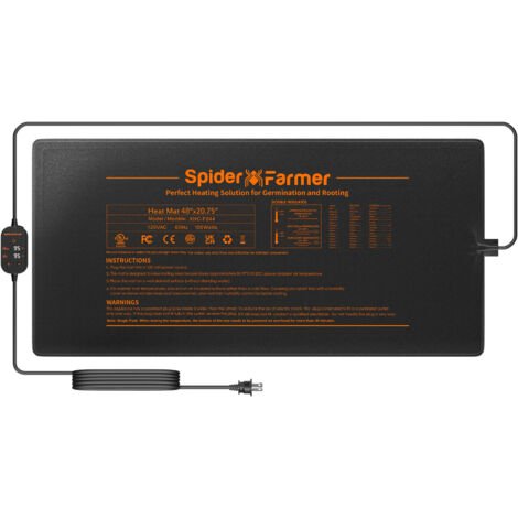 Spider Farmer Tappetino riscaldante per piantine 122 x 52 cm, tappetino per la germinazione delle piante con regolatore di temperatura per coltivazione indoor
