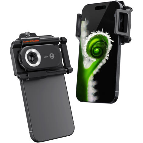 Spider Farmer Lente d'ingrandimento per microscopio tricomico 200X - Lente d'ingrandimento tascabile per smartphone con luci LED e UV, zoom nano, CPL, clip-on per telefoni