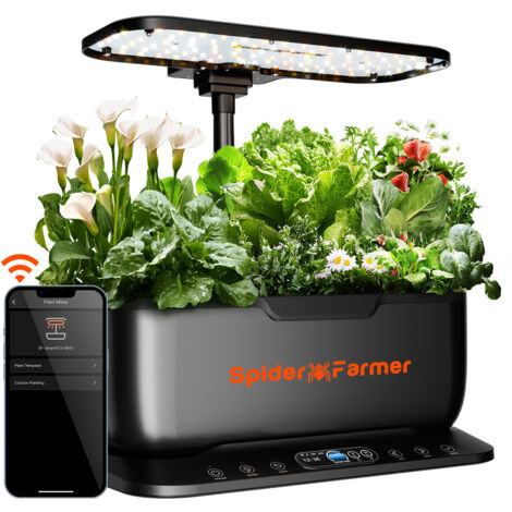 Spider Farmer 2024 nuevo sistema hidropónico con 12 luces LED para vainilla y vegetales (1/5)