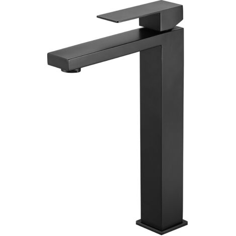 Robinet de Lavabo avec Haut Bec, Mitigeur Lavabo Haut Mono-trou Robinetterie Lave-mains avec Levier Unique en Cuivre