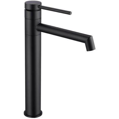 Mitigeur Lavabo Salle de Bain Noir Haut, 304 Inox Robinet Salle Bain, Bec Haut 240MM Robinet Lavabo Salle de Bain, Robinet Salle de Bain Noir Haut (1/5)