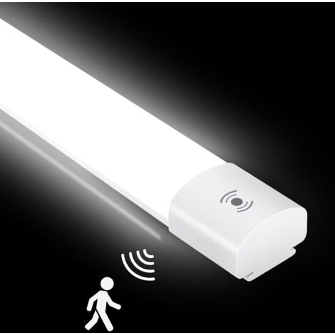 Réglette LED 60 cm avec détecteur de mouvement – 20W 2200 lumens – IP65 étanche pour zones humides – Économie d'énergie 80% - 2200LM