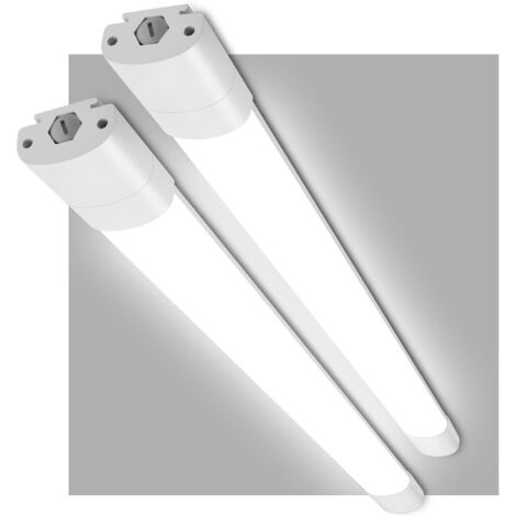 Oraymin Lot de 2 Réglette LED 150cm IP65 Étanche Plafonnier 45W 4950LM Haute Luminosité Tube LED Extra Plat pour Grand Garage, Atelier et Entrepôt Blanc Neutre 4000K Installation Facile DIY (1/5)
