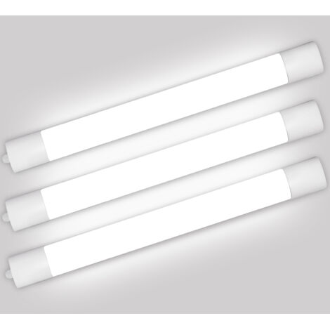 Oraymin Lot de 3 Réglette LED 60cm IP65 Étanche - Plafonnier LED 20W 2200LM - Tube LED Ultra Plat 3,2cm pour Garage, Salle de Bain, Cave et Atelier - Blanc Neutre 4000K - Luminaire Haute Luminosité (1/5)