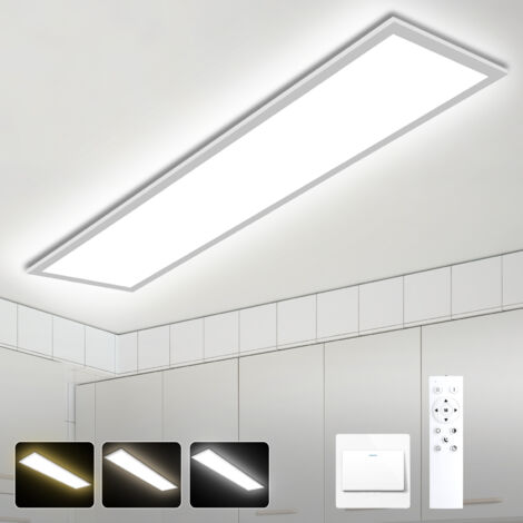 Oraymin – Plafonnier LED Ultra-plat 24W 2400lm - Dalle LED Rectangulaire 60x20cm - Dimmable avec Télécommande (3000K-6500K) Pour Salon, Bureau, Cuisine ou Chambre