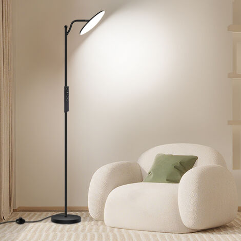 Oraymin – Lampadaire Arc Noir Design, Tête Pivotante, LED 32W 3300LM Dimmable (2700K-6500K) avec Télécommande Magnétique, pour Salon, Chambre et Bureau