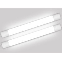 Oraymin Lot de 2 Réglette LED 60cm Étanche IP65 - Plafonnier 20W 2200LM Interconnectable (Série jusqu'à 20) - Tube LED Ultra Plat 3,2cm pour Garage, Cave, Atelier - Blanc Neutre 4000K - Installation F