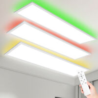 Oraymin – Pack de 3 Dalle LED 40W 120x30cm – Rétroéclairage RGB Dimmable avec Télécommande – Haute Luminosité 4400 Lumens – Design Ultra-Fin Pour Faux Plafonds