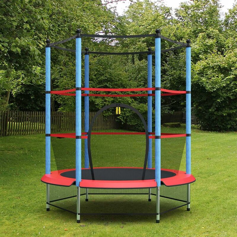 4.5ft Trampolin Gartentrampolin Kindertrampolin Outdoor Komplettset Netz Set DE 