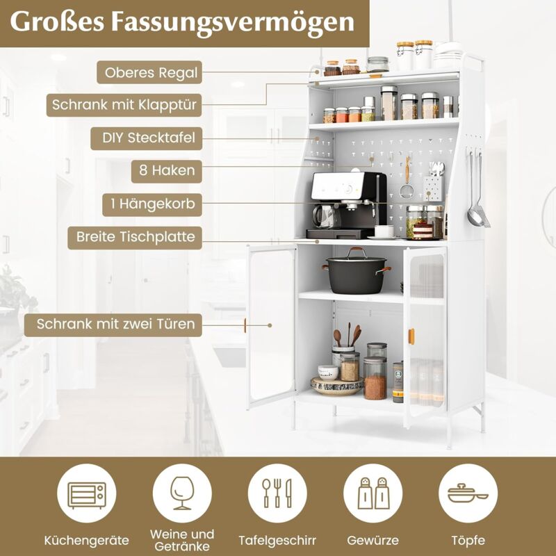 Weißes Küchen-Buffet Mit Schubladen & Offenem Fach – Stauraum-Wunder Für Esszimmer & Wohnzimmer