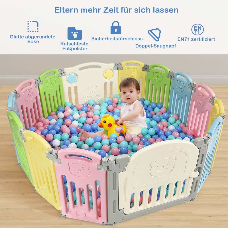 Laufgitter Laufstall Baby Krabbelgitter faltbar Spielzaun für Kinder Kunststoff 