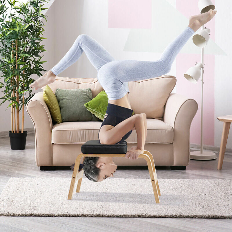 Zuhause Yogahocker Kopfstandhocker Kopfstand Yoga Stuhl Fitness Bench Birkenholz