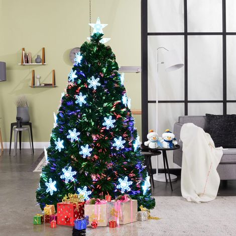 COSTWAY 155 cm LED Weihnachtsbaum Kegelform, Lichterbaum mit Lichterkette,  300 warmweißen und 250 kaltweißen LEDs, beleuchtete