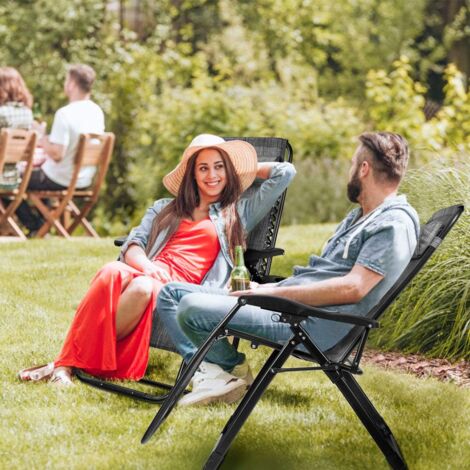 Produktbild von Edaygo Campingliege Faltbar Liegestuhl Campingstuhl Mit Fußteil, Mit Kopfstütze & Tragetasche
