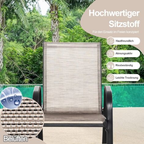COSTWAY 2er Set Schaukelstühle mit atmungsaktivem Stoffsitz