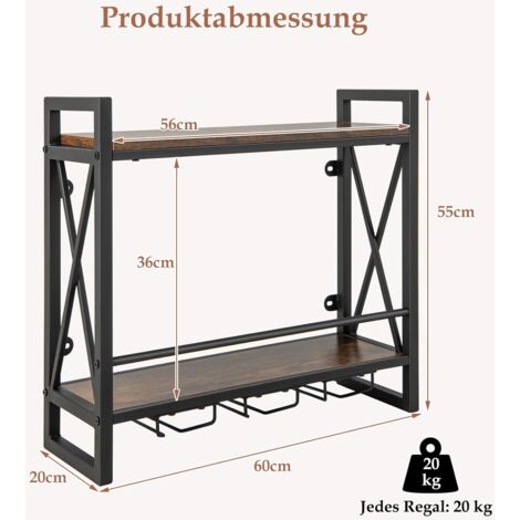 HYNAWIN Weinregal Aus Bambus Für 12 Flaschen – 2-stöckig, Freistehend, Platzsparend Für Küche & Bar