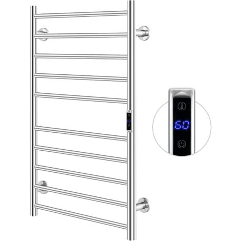 COSTWAY Handtuchwärmer Elektrisch 120W, Handtuchhalter Heizkörper, 15 Minuten bis 60℃, 8 Stunden Timer & Überhitzungsschutz, mit LED Display (Edelstahl 201, 53 cm x 11 cm x 86 cm) (1/5)