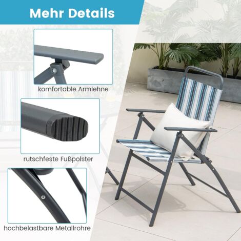 GIANTEX Bistrotisch Mit 2 Stühlen Klappbar, Balkon Produktbild-Vorschau 7