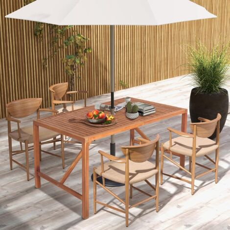 Runder Esstisch Für Terrasse & Garten – Aus Aluminiumguss, Antik-Bronze, Ø 89 Cm, Mit Schirmloch (5 Cm) – Für Bis Zu 4 Personen