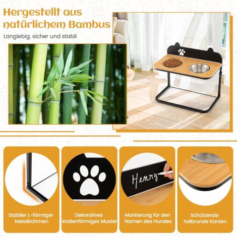 Erhöhter Hundenapf-Ständer – Höhenverstellbar (4 Stufen), Mit 2 Näpfen (je 1600ml) Und Matte, Für Große Hunde