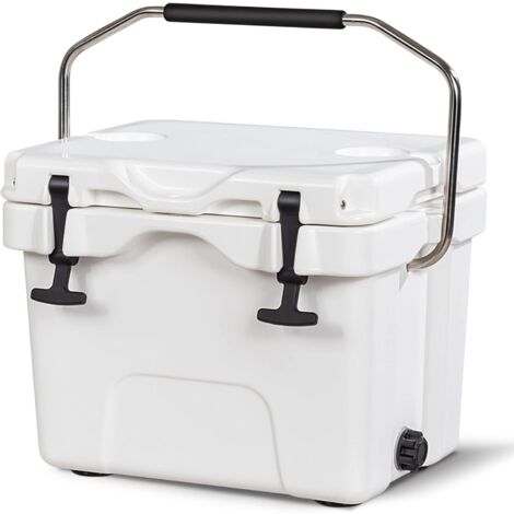 COSTWAY Kühlbox 15 Liter, Isolierbox tragbar mit Griff & Ablassstopfen &  Getränkehalter, Thermobox Wärmebehälter für Essen