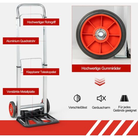 COSTWAY Sackkarre klappbar, Transportkarre mit Teleskopgriff