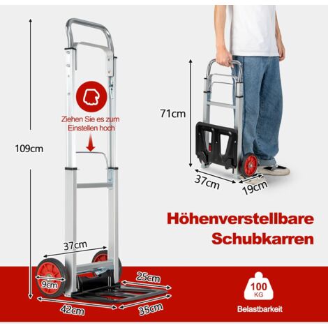 COSTWAY Sackkarre klappbar, Transportkarre mit Teleskopgriff