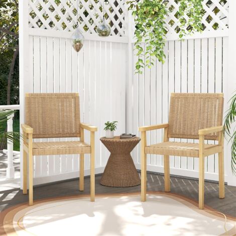 Outsunny 2 Gartenstühle Aus PE-Rattan Mit Kissen – Gemütliches Sitzen Auf Terrasse & Balkon