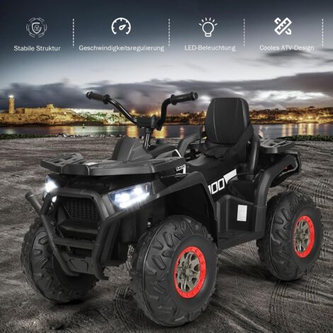 COSTWAY 6V Elektro Kinderquad 2,8-4,6 km/u, Mini Elektroquad, Kinderauto, Kindermotorfiets, Kinderquad, Elektroauto voor kinderen vanaf 3 jaar (Zwart