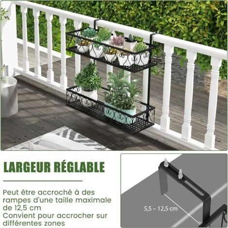 COSTWAY Blumenregal zum Aufhängen, Blumentopfhalter Metall, Hängeregal