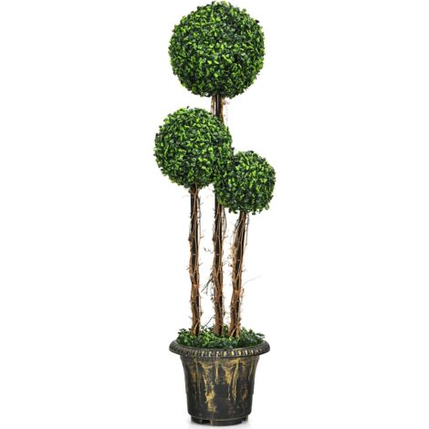 COSTWAY 2er Set Kunst-Zypressen 61cm - Pflegeleichte Deko-Pflanzen Für Haus & Garten