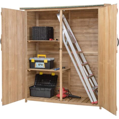 COSTWAY Gartenschrank Holz, Gerätehaus wetterfest, Geräteschuppen