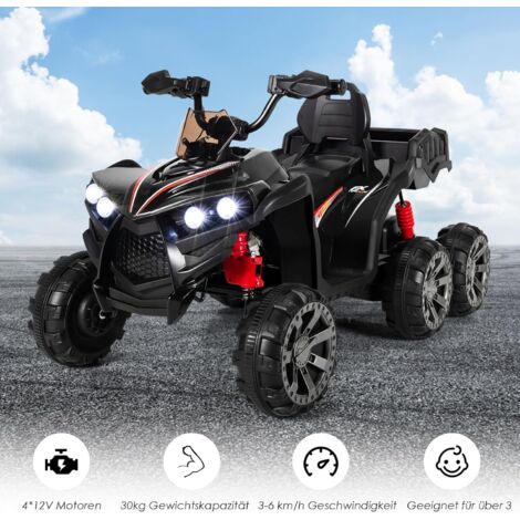 12V Elektro Kinderquad mit Musik Hupe und LED Scheinwerfer Elektroquad Rosa  - Costway