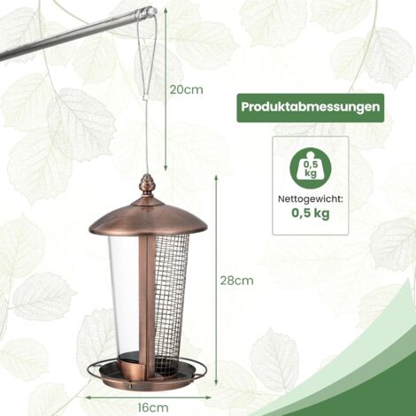 Fermus Faltbarer Vogelfutterspender – Metall, Mit Tablett, 20,3x20,3x50,8 Cm (aufgeklappt), Wetterfest Für Balkon & Garten