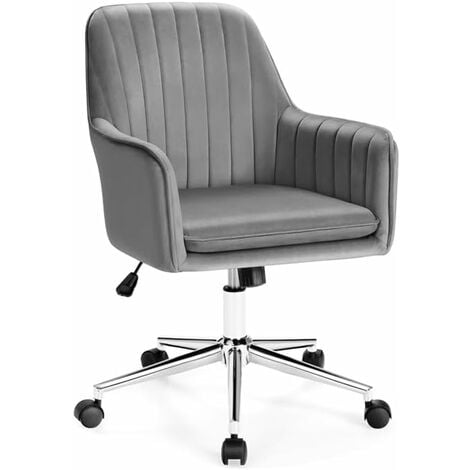 COSTWAY Bürostuhl aus Samt, 360° Drehstuhl mit Rollen und verstellbare  Rückenlehne, Schreibtischstuhl höhenverstellbar, PC Stuhl